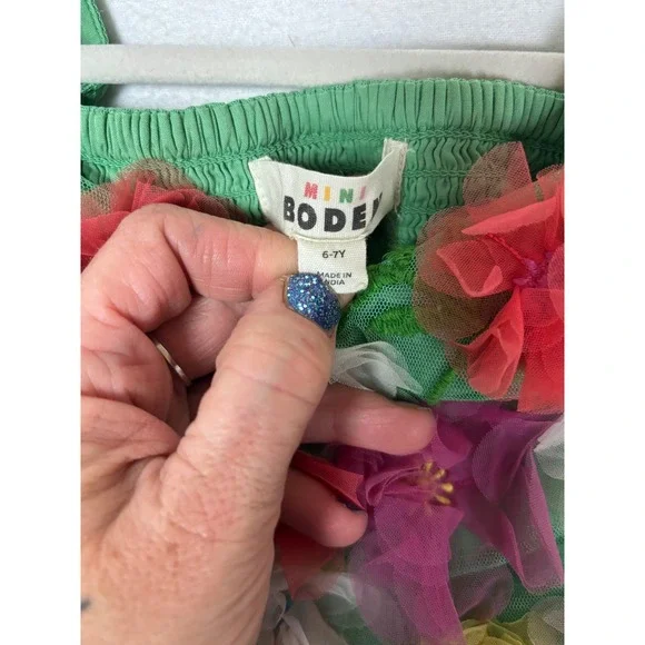 Mini Boden Girls Embellished Floral Applique Tulle Dress Size 6-7Y Party Fairy - Picture 8 of 9